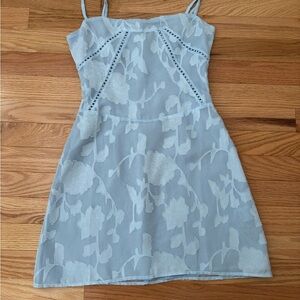 White Fox Boutique Light Blue Floral Mini Dress